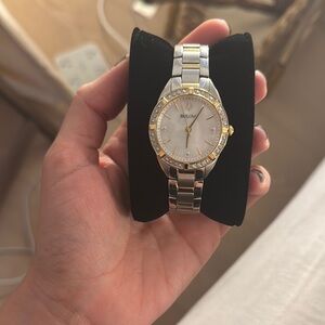 Bulova Women's Silver and Gold Watch